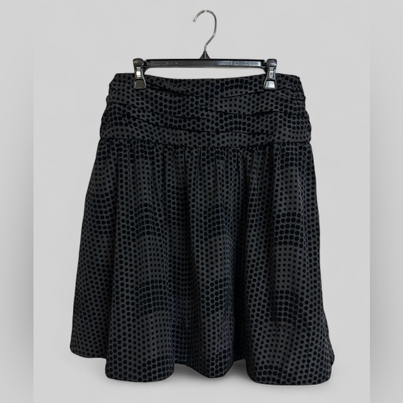 Anthropology Maeve Taffeta Dot Midi Skirt Black Size 12 NWT - Picture 4 of 9